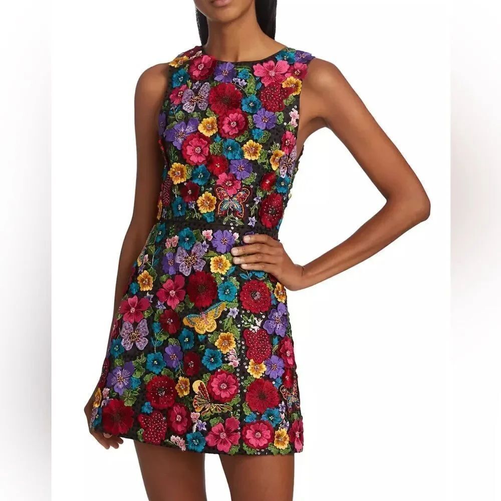Alice + Olivia Lindsey Embellished A-Line Dress size 0
